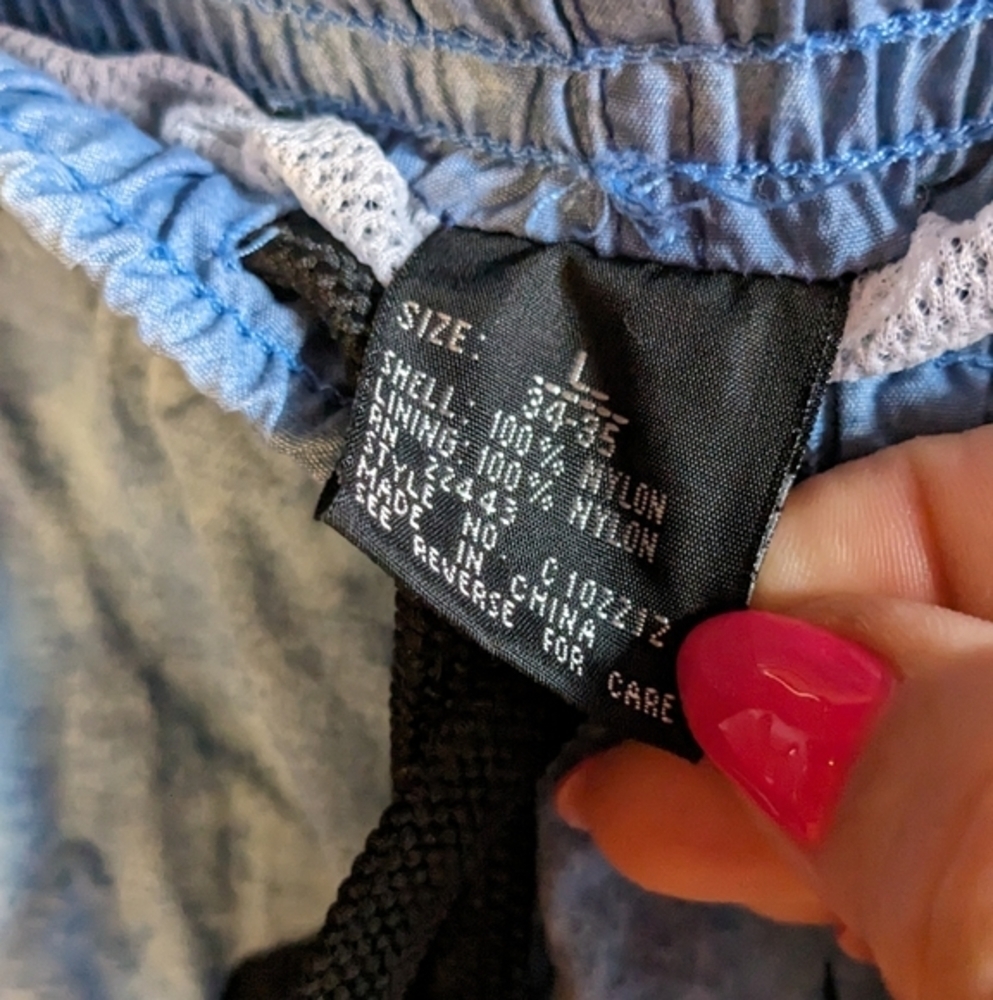 Quicksilver Large Blue Pattern Drawstring Swim Trunks - Picture 3 of 6